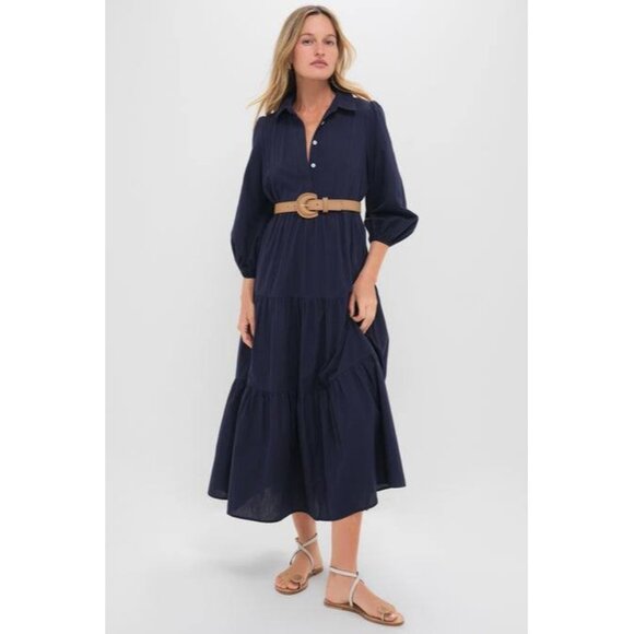 Pomander Place Dresses & Skirts - Pomander Place Navy Cotton Mabel Maxi Dress Size XXL